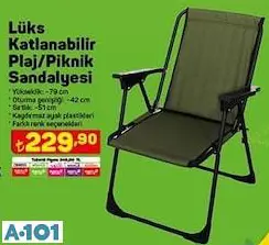 LÜKS KATLANABİLİR PLAJ/PİKNİK SANDALYESİ